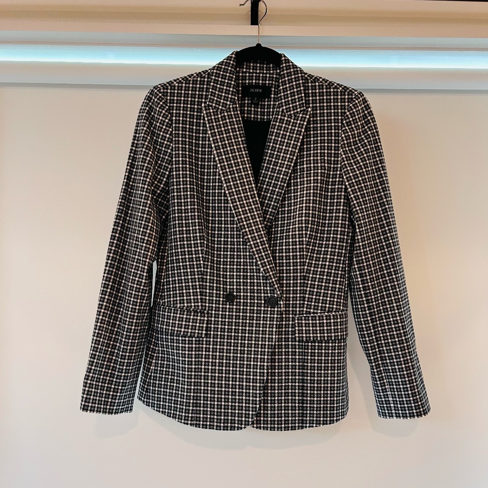 J.Crew Lady Blazer in Stretch-crepe Checks - Picture 3 of 4